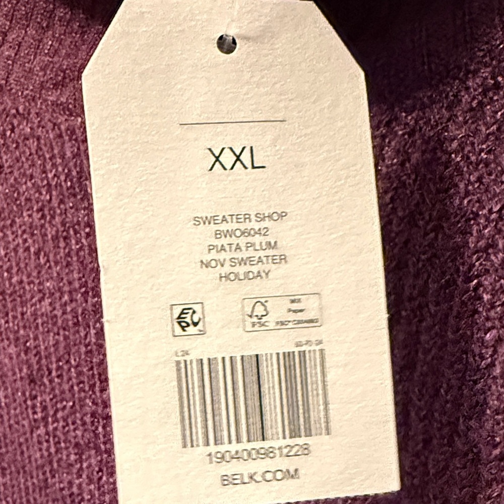Wonderly Women's Deep Purple Cowl Neck Sweater size XXL. NWT - Picture 4 of 7